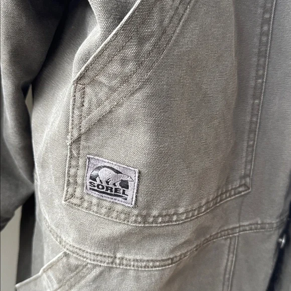 Sorel Duck barn Chore Jacket olive green canvas Pockets EUC size XL - Picture 5 of 13